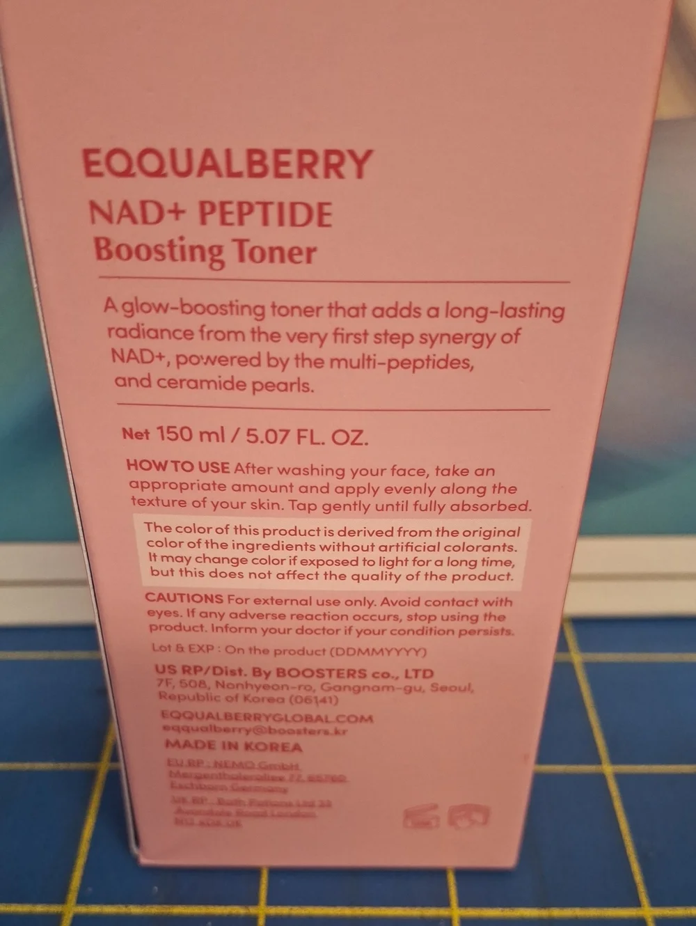 Eqqual Berry Lush Blush NAD+ Peptide Boosting Toner New Sealed Box 150ml